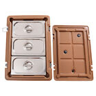 Commercial Insulated Food Pan Carrier Box Catering Hot Cold Chafing Dish 3 Pans