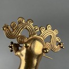 Vintage Frog Brooch Old Gold Plated Pre Columbian Hand Crafted Q3z