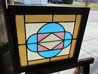 Antique American Stained Glass Window 24 X 21 1 Of 4   Architectural Salvage  