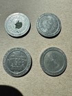 Lot Of 4 Vintage Nevada Casino Gaming Tokens From Older Casinos In Las Vegas  Re