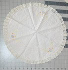 Lot Vintage Pink Handmade Embroidered Crochet Doilies Apron Blanket Linen Napkin