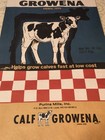 Vintage Paper Purina Calf Growena Cow Feed Sack Bag Great Wall Art 
