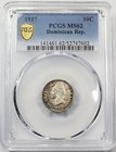 1937 Dominican Republic Silver 10 Centavos Pcgs Ms-62 Km-19