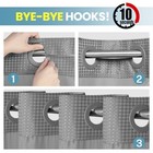 No Hook Shower Curtain With Snap In Liner Set Waffle Shower Curtain For Bathroom