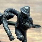 Antique C  1900 German Wmf Group Figure 2 Smoking Bavarian Children Laughing