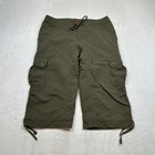 The North Face Cargo Capri Hiking Shorts Womens 12 Green Drawstring