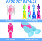 100 Pcs Kids Toothbrushes Bulk Soft Kangaroo Shape With Covers individually Wrap