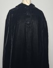 Antique Black Velvet Hooded Opera Cape Full Length Fully Lined Gothic 57   