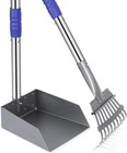 Dog Pooper Scooper Poop Tray And Rake Set Pet Waste Removal Scoop W long Handle
