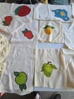 Lot Of 15 Vintage Flour Sack Kitchen Tea Towels Hand Painted Applique Fruit   