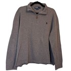 Polo Ralph Lauren Gray Sweater Cotton Quarter Zip Long Sleeve Men s Size L