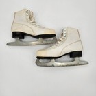 Vintage Sherbrooke Figure Ice Skates Girls Size 3 White Skates White Slm Blades