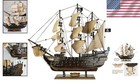 Antique Black Pearl Sailing Ship Model 20 5  Beige Sails -