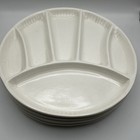 Set Of 4 Vtg Mid Century Modern Ceramic 6 Section 9 5  Sushi   Fondue Plates