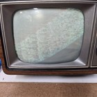 Vintage General Electric Woodgrain Portable Crt Tv Retro Analog Television Ge