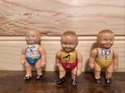 Vtg Renwal  8 Baby Doll Lot Jointed Blue Red Yellow Outfit 1950s Dollhouse 2 1 4