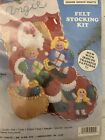 Vtg Nos Design Works Felt Christmas Stocking Complete Kit santa   Children  5025
