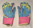 Bruce Bolt Creator Series Premium Pro Long Cuff Batting Gloves Youth Large Blue