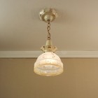 Vintage 1930s Glass Hanging Pendant Ceiling Light Lamp Fixture Porcelier