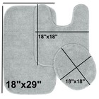3-piece Bathroom Bath Mat Contour Rug Set With Toilet Lid Cover  6