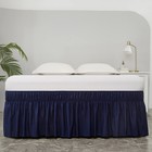 Navy Blue Bed Skirt - 14  Drop Elastic Dust Ruffle Queen king Size