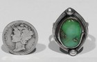 Old Pawn 1930s Navajo Handmade 925 Silver Natural Green Turquoise Ring 6 5
