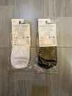 Alo Yoga Socks Unisex Half Crew Size M Black White Striped Logo 2 Pair Set New