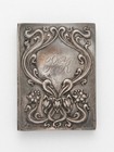 Art Nouveau Sterling Silver   925  Hinged Card Case Monogram  Dated May 6 1905