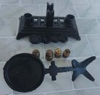 Vintage Cast Iron Miniature Balance Scale With Brass Weights 1950s