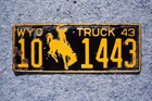 1943 Wyoming Truck License Plate