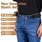 2pcs Tactical Metal Hook Elastic Belt Buckle-less Invisible Waist Belt Closure
