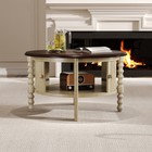 Vintage Style Round Wood Coffee Table Cocktail Table W  Storage For Living Room