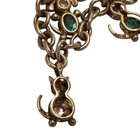 Aesthetic 1980s Sterling Silver Dog And Cats Cz Charms Bracelet 