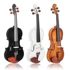 Glarry 4 4 3 4 1 2 1 4 1 8 Size Acoustic Violin Fiddle With Case Bow Rosin