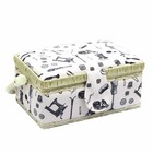 Small Sewing Basket Supplies Kit Storage Box White Accessories Pattern Case