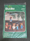 Vintage Bucilla Felt Ornament Kit  48996 Bear Family Set Of 6 Christmas Beads