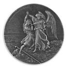 2017 2 Oz  999 Silver Coin Jacob Wrestles The Angel - Biblical Coin Series  a493
