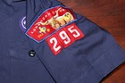Cub Boy Scouts Of America Bsa Youth Shirt Blue Medium Sewn Patches Short Sleeve