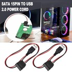 2pcs 30cm Sata 15pin To Usb 2 0 Power Cable 5v 2a Sata Hdd Ssd Hard Drive Dri   
