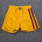 Men s Vtg Birdwell Beach Britches Board Shorts Yellow 2 Stripes Surf Swim