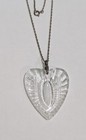 Vintage Genuine Waterford Crystal Heart 2  Pendant 22  Sterling Silver Necklace