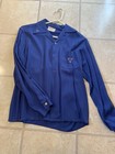 Vintage 1950s Brentwood Loop Collar Gabardine Shirt Medium Blue Loop Pocket Rare