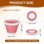 Collapsible Bucket 0 8 Gallon  3l  Small Foldable Bucket With Handle Pink