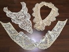 3 Antique  Bobbin Lace Collars   Netlace  Handmade  ecru Color
