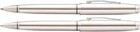 Cross Ballpoint Pen And Pencil Set Coventry Polished Chrome At0661-7 New In Box