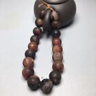 16mm Pure Tibetan Buddhism Old Agate Dzi Beads Prayer Totem Amulet Bracelet