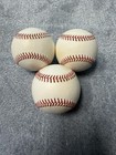 Official Rawlings Game Used Major League Baseball Mlb Real Leather Lot Of Three