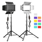 2 Pack Led Video Photography Lighting Kit With 54   Tripod Stand  Dimmable 