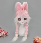 Pink Rabbiet Lovely Kigurumi Head paws Party Halloween Fur Cosplay Head Fursuit