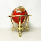 14  Red Ocean 3- Leg Zinc Alloy Gold Table Stand Gem Gemstone World Map Globe